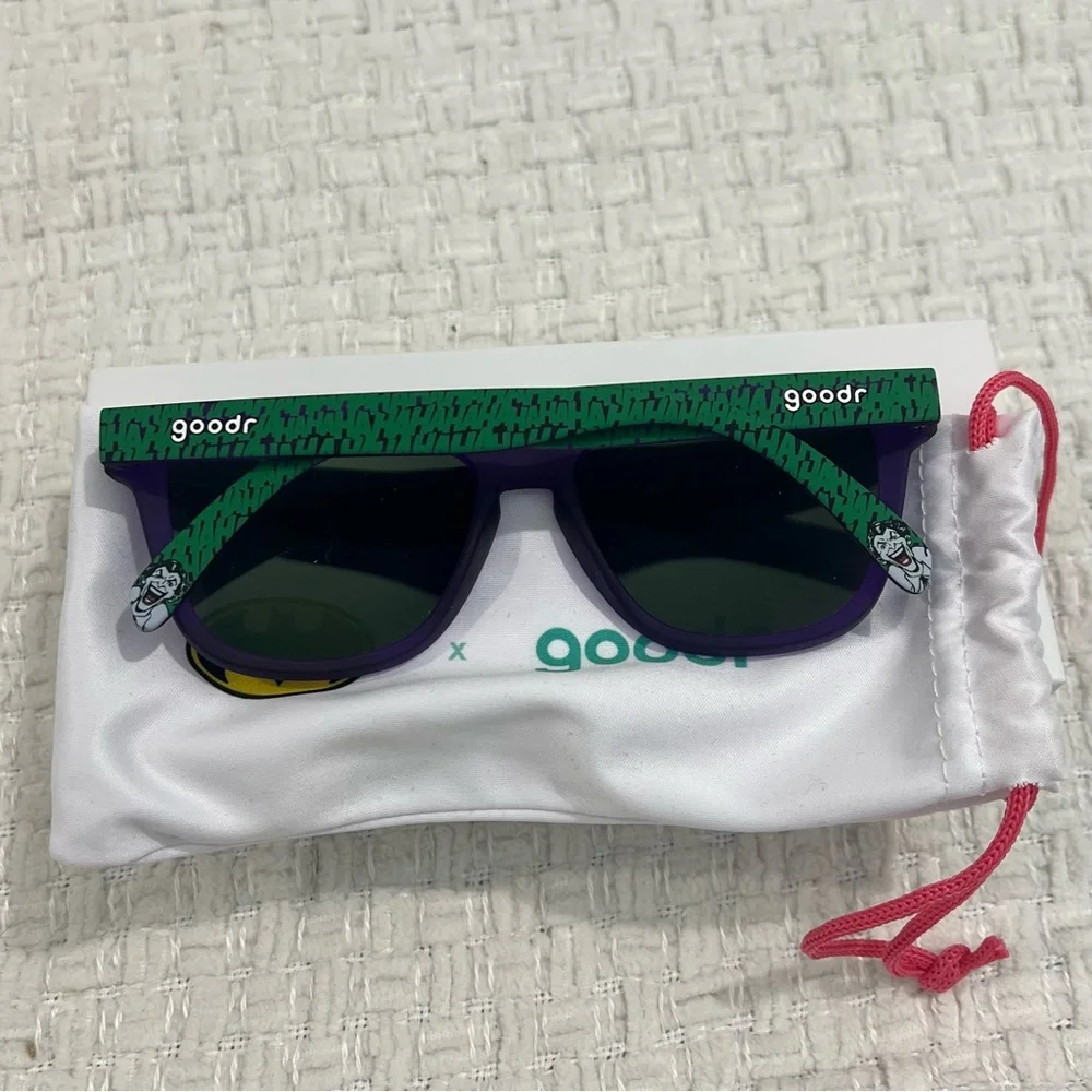 Batman x goodr Joker Sunglasses Joke’s On You Purple Green NIB
